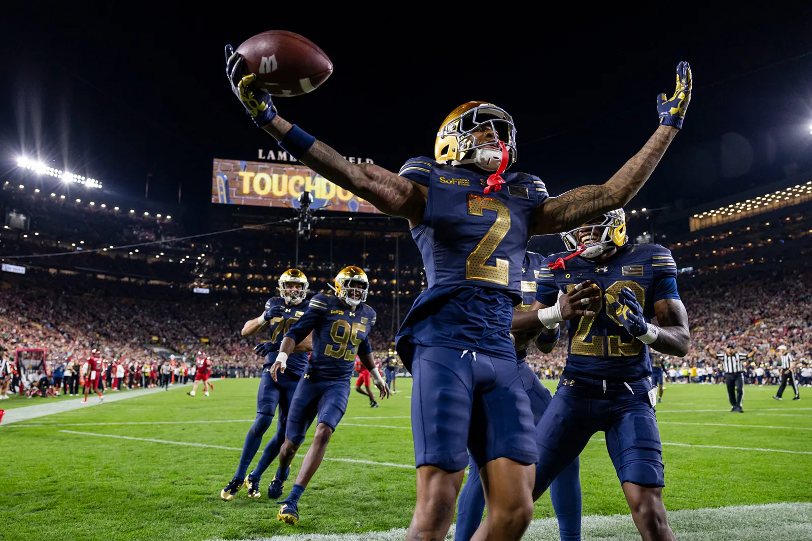 Wisconsin and Notre Dame at Lambeau Field on September 6