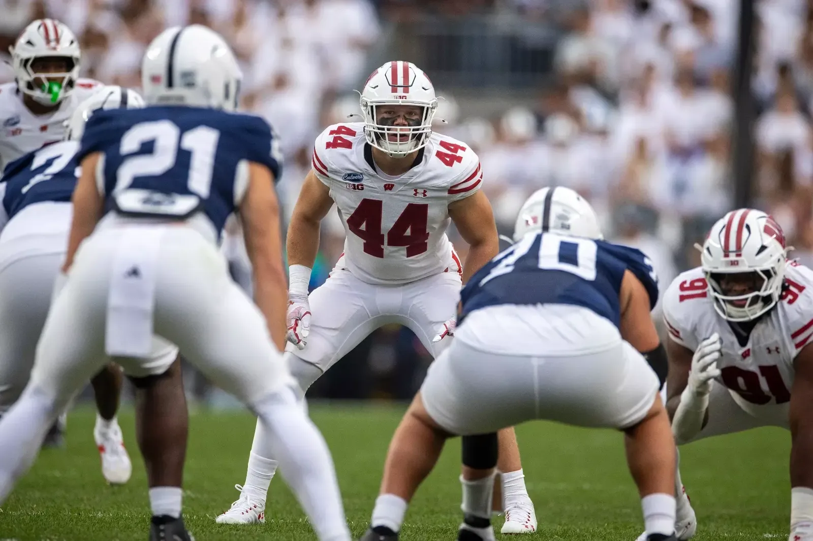 Cooper Catalano on the field against Penn State