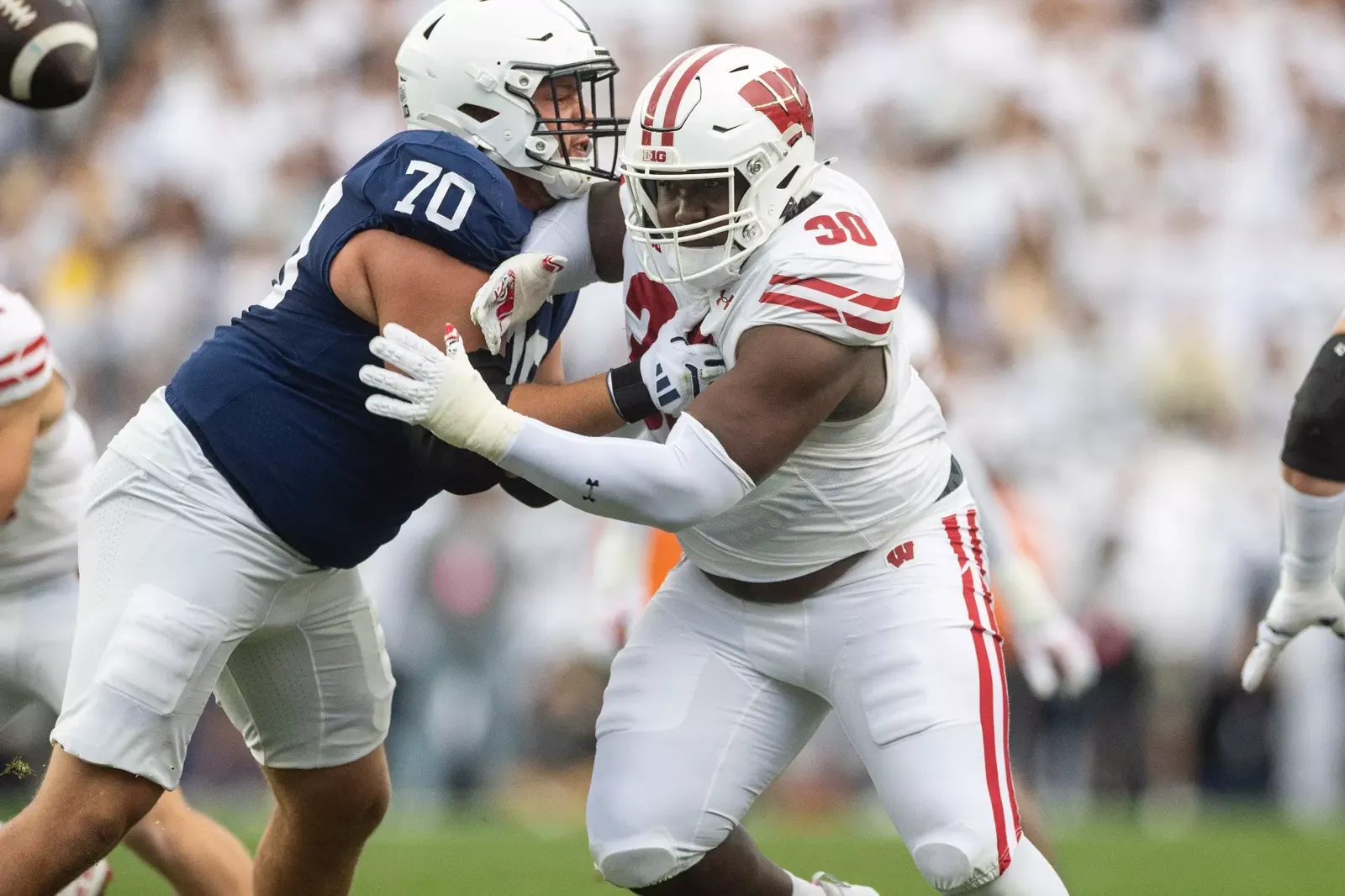 Charles Perkins (30) against Penn State