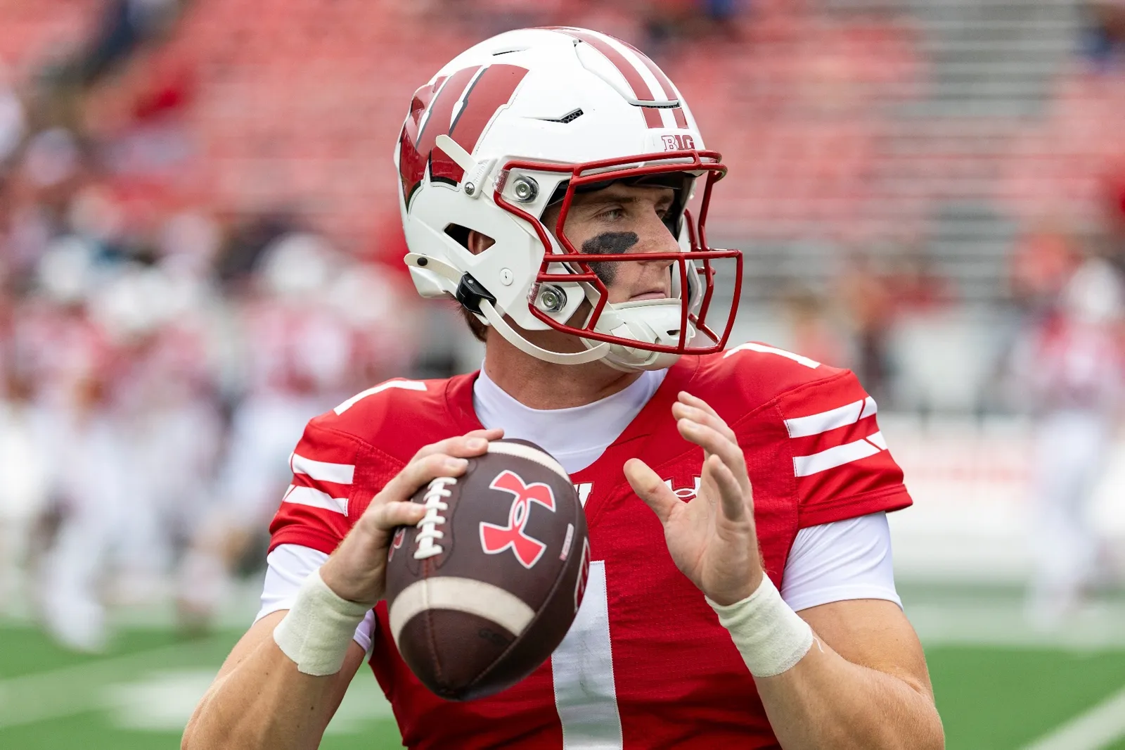 Colton Joseph prepares to throw against Eastern Michigan